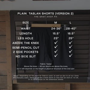 PLAIN TASLAN SHORTS (VERSION 2)