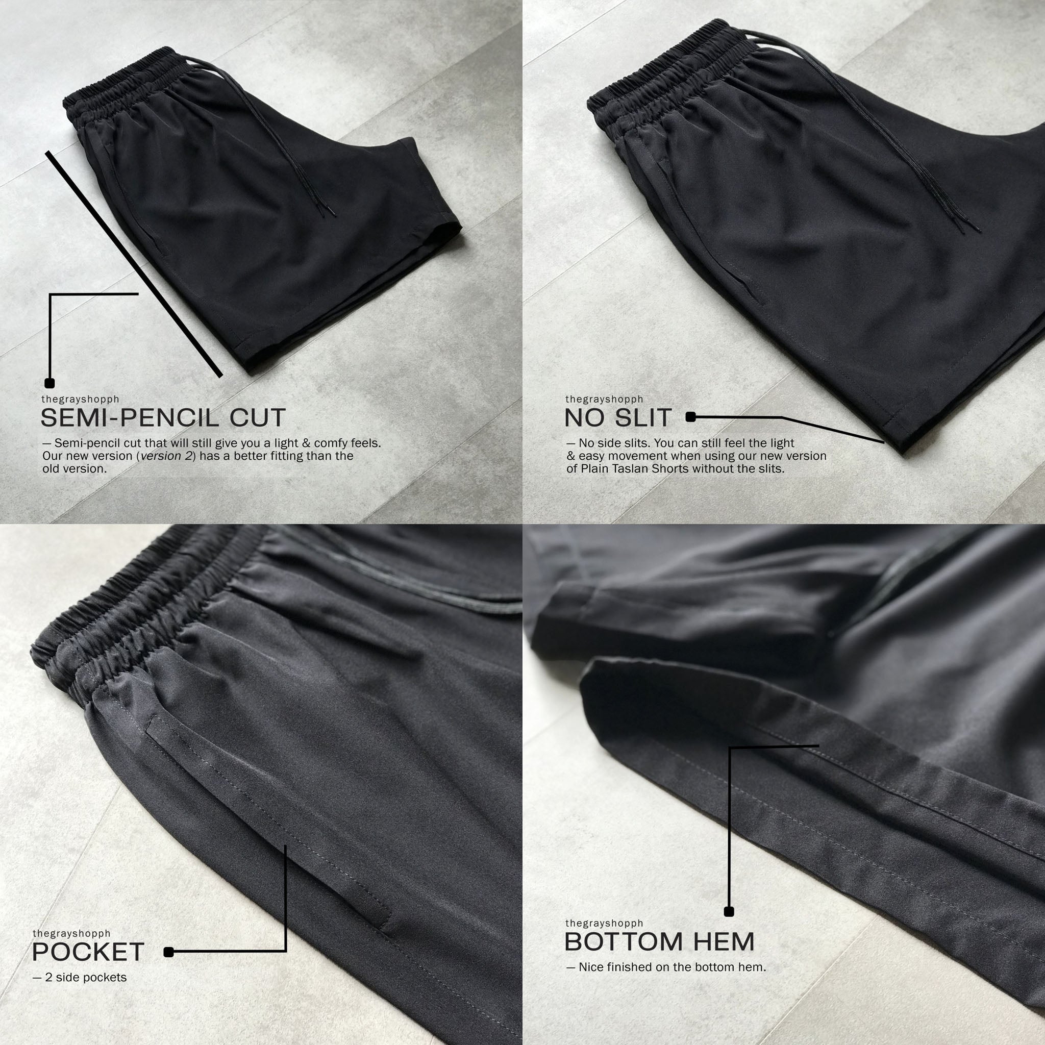 PLAIN TASLAN SHORTS (VERSION 2)