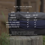 PLAIN DRI-FIT SHORTS (LARGE)