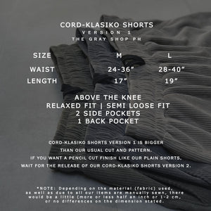 CORD-KLASIKO SHORTS