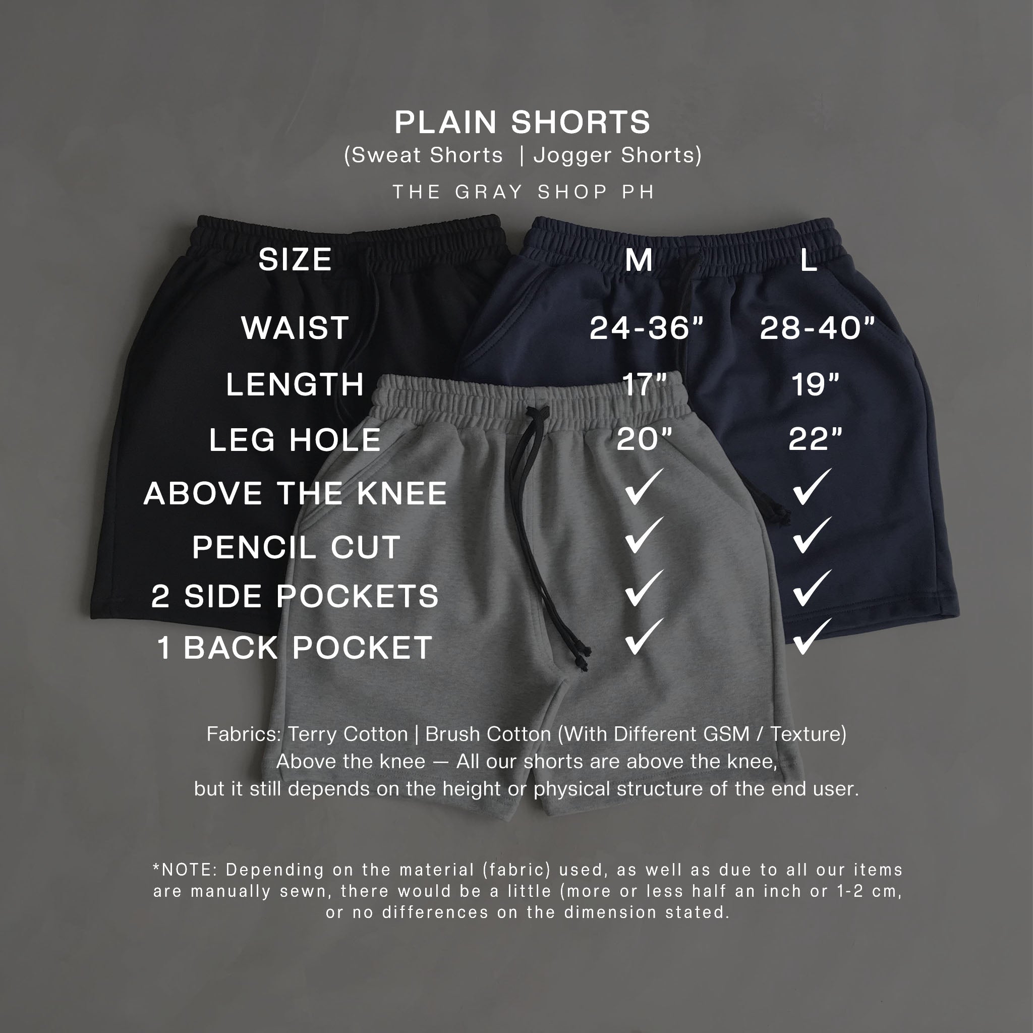 PLAIN SHORTS (SWEAT SHORTS | JOGGER SHORTS)