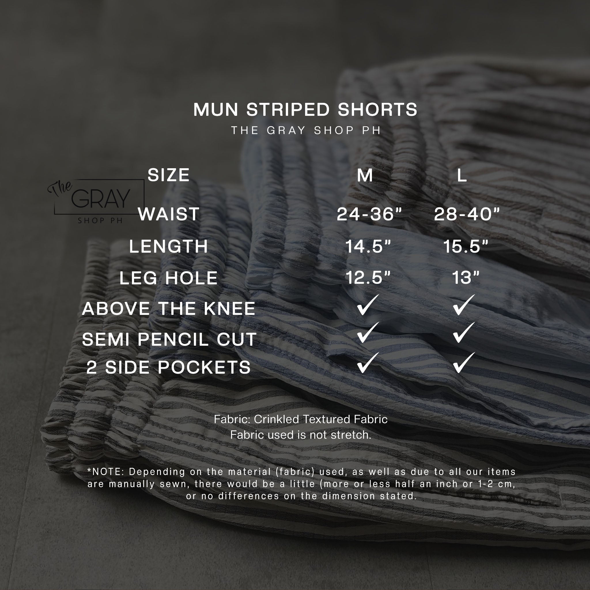 MUN STRIPED SHORTS
