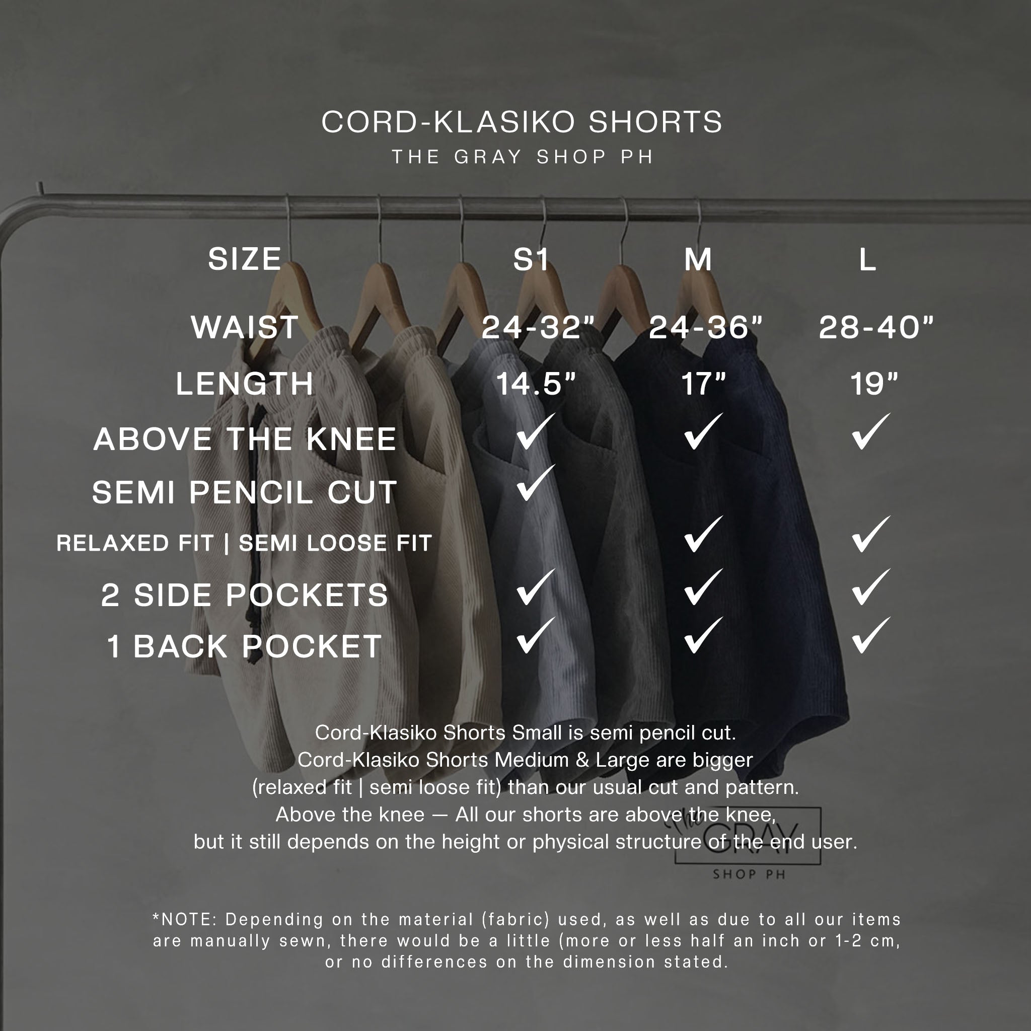 CORD-KLASIKO SHORTS