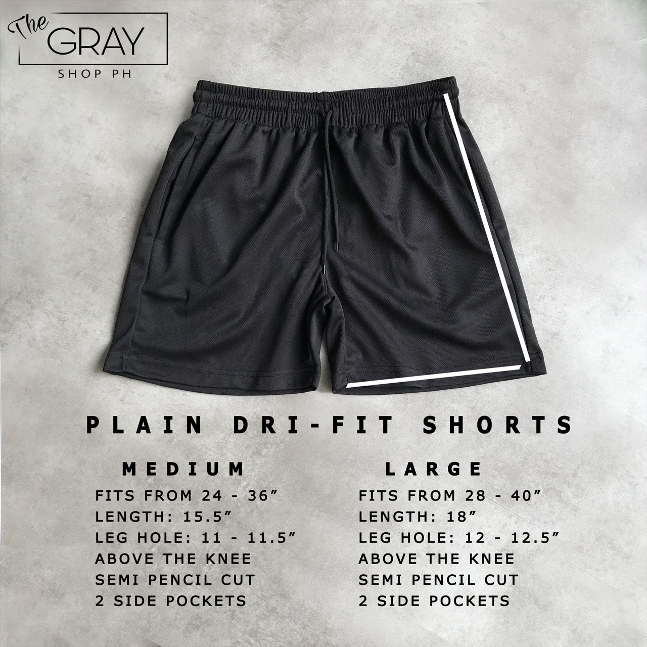 PLAIN DRI-FIT SHORTS (LARGE)