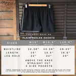 PLAIN TASLAN SHORTS (LARGE 16.5 INCHES)